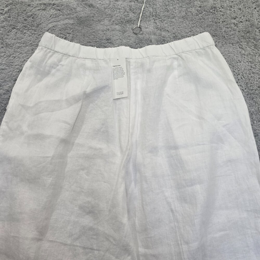 Eileen Fisher Wide Leg Pleated F/L Pant 100% Organic Linen Womens NWT NEW - Picture 8 of 12